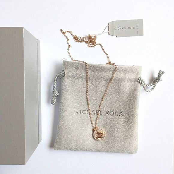 New! MICHAEL KORS Crystal Zodiac Pisces Gold-plated Sterling Silver Necklace - Picture 7 of 12